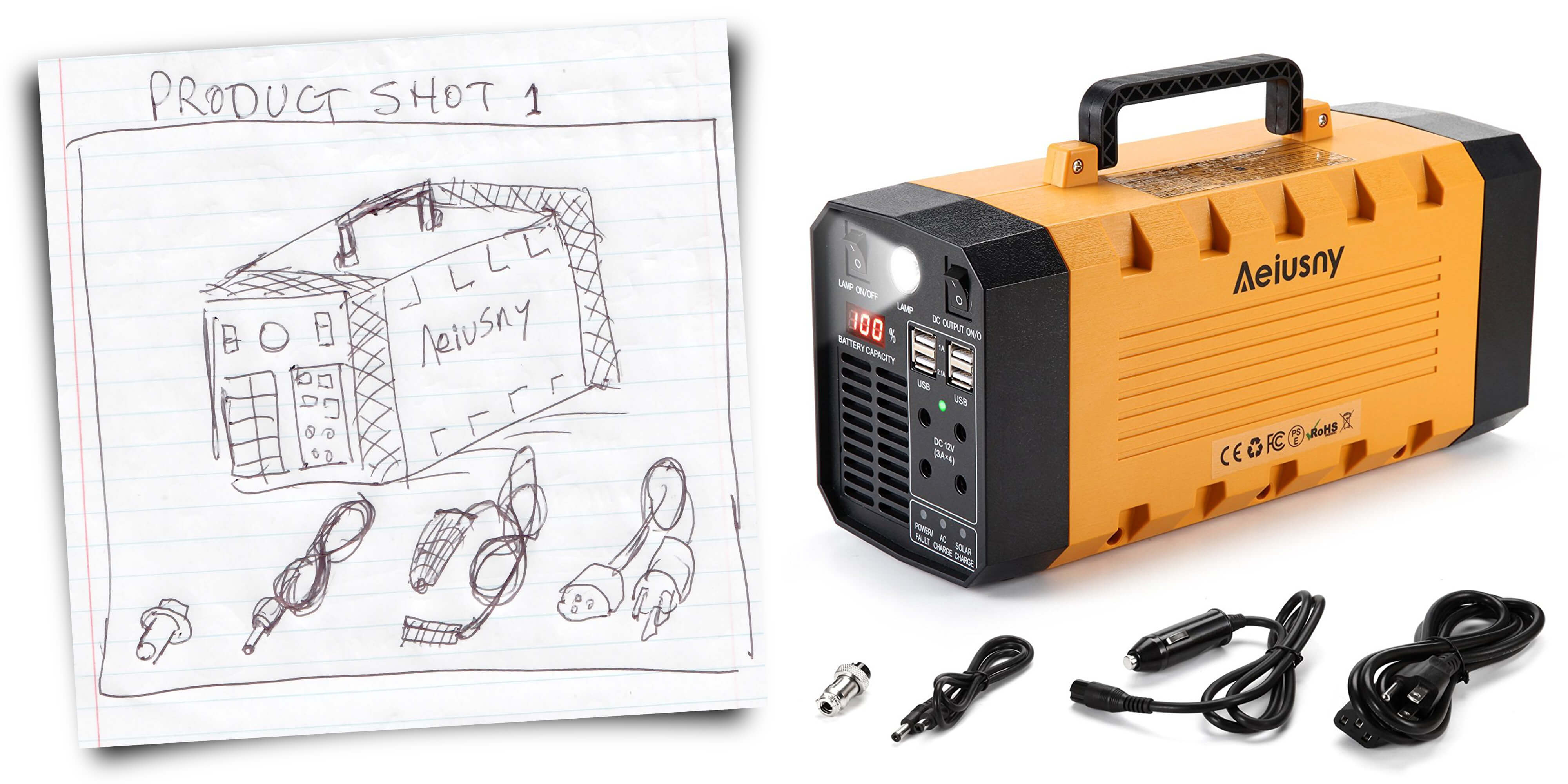 Amazon Product Photography Hand Sketch