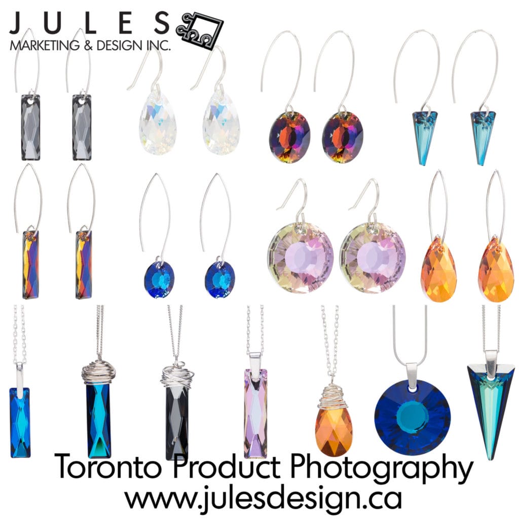 Toronto Swarovski Crystal Jewelry Product Photographer earnings and pendants