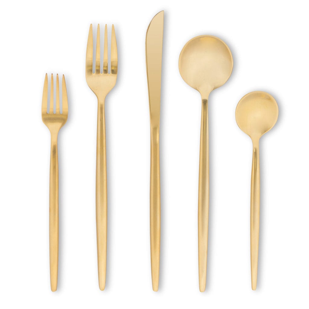 Gold Cutlery Product Photography