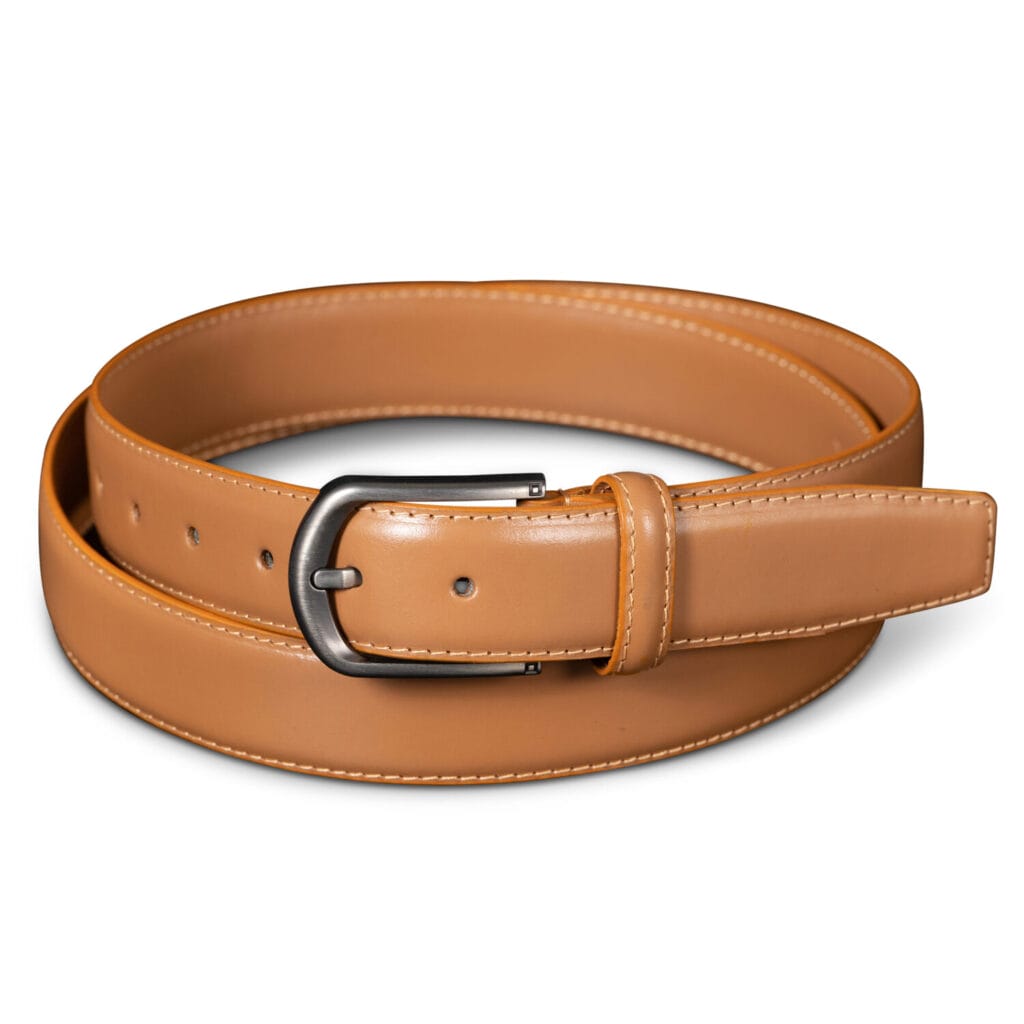 Premium leather belts showcased in Toronto product photography