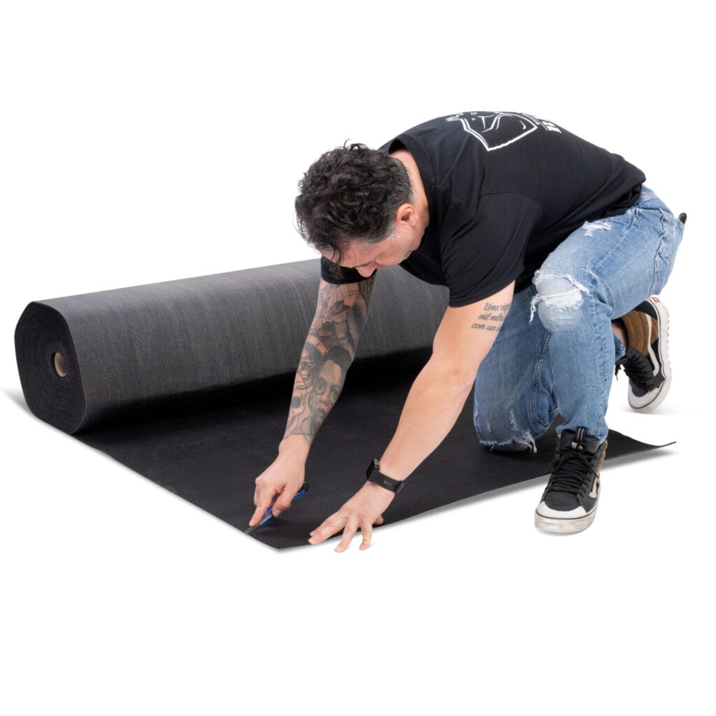 Lifestyle photo of a flooring underpad installation