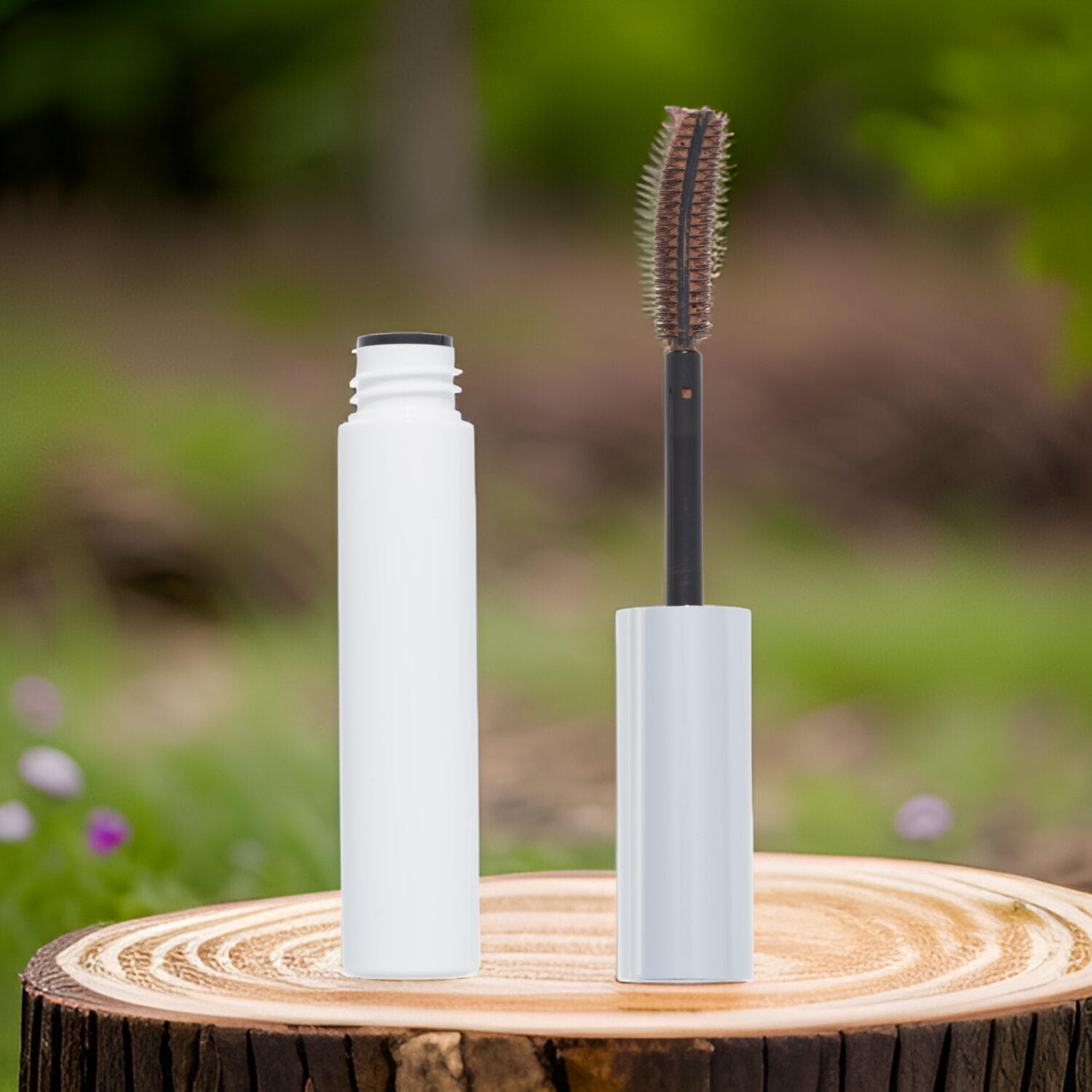 AI Eyelash Cosmetic Lifestyle Product Photography on a nature setting