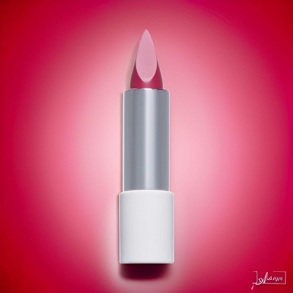 CGI-enhanced lifestyle lipstick edited with Photoshop for a cosmetic marketing image