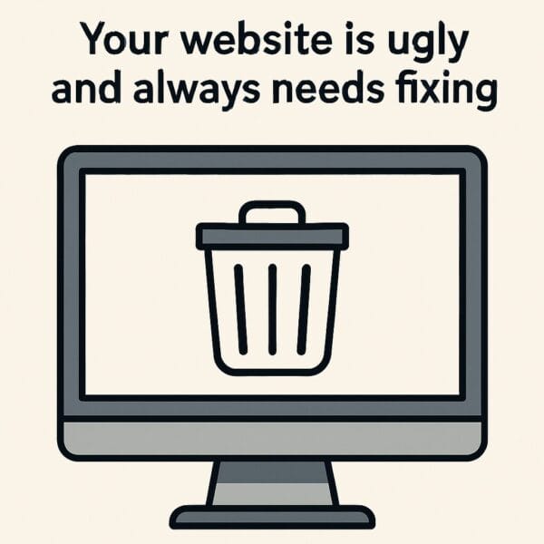Your website is ugly and always needs fixing