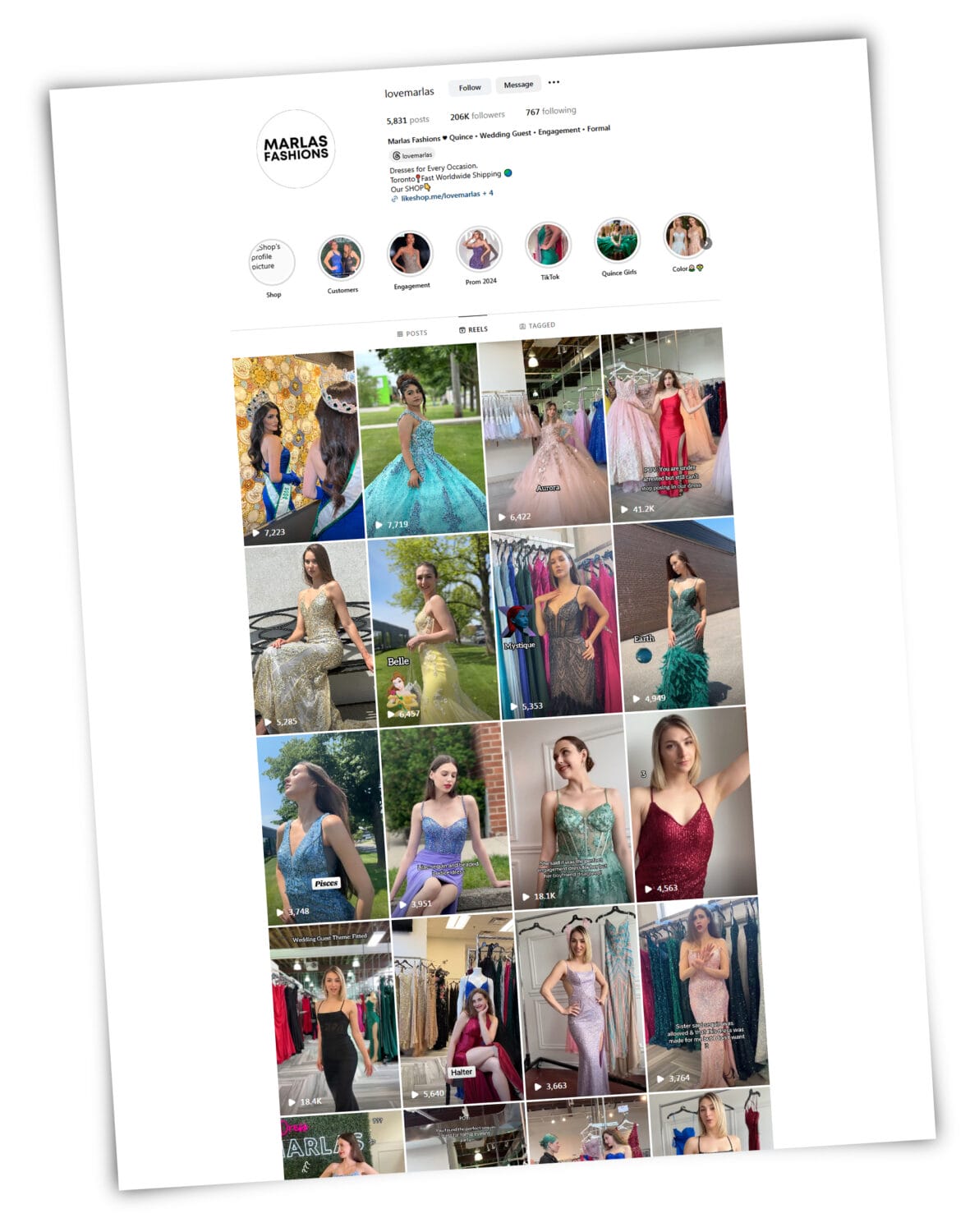 MARLAS FASHION INSTAGRAM 2 Get Famous with Marlas Fashion Tiktok Page for Bridesmaid and Prom Dresses has 375k followers and millions of likes and views