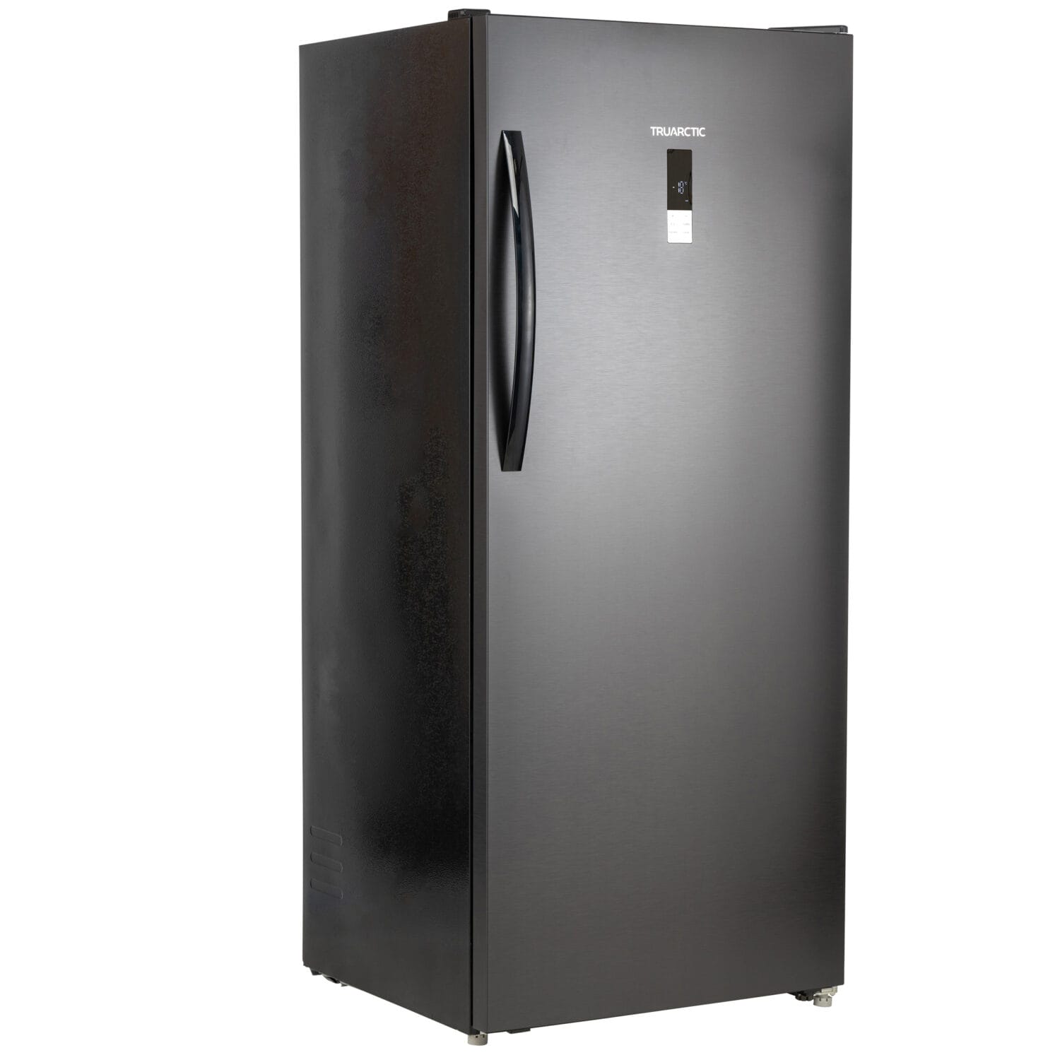 15 degree angled TRUARCTIC upright freezer in matte black finish – Toronto-based product photographer serving Markham Vaughan