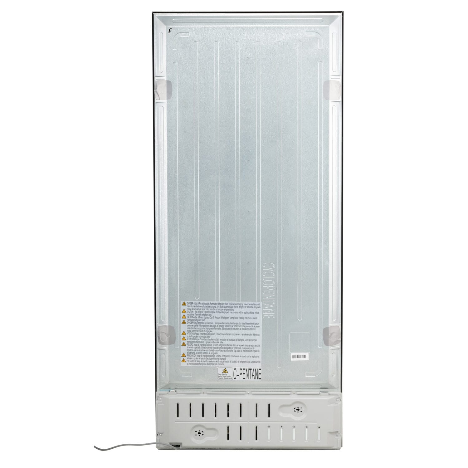 Rear view of TRUARCTIC freezer – detailed product shot by Toronto commercial photography studio with GS1 compliance