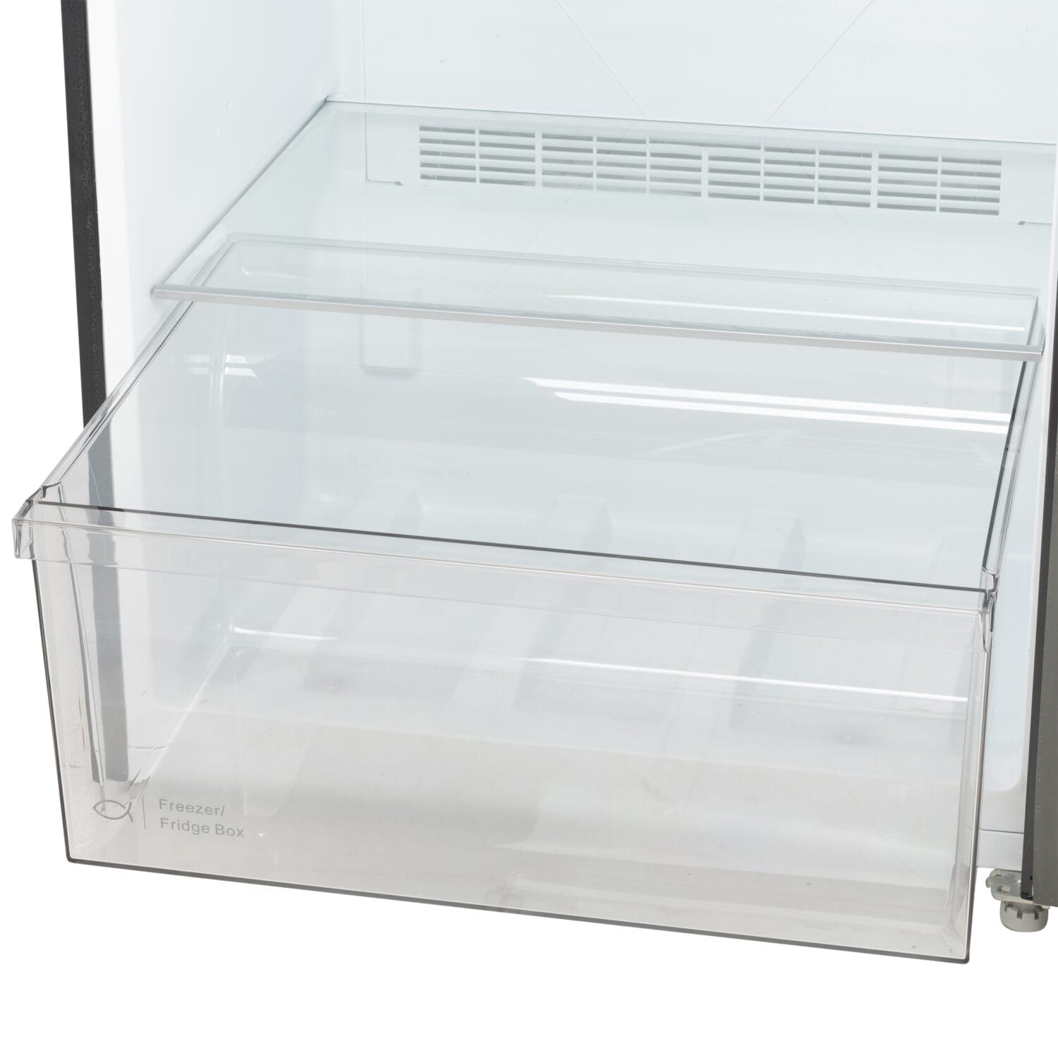 Interior plastic drawer inside TRUARCTIC freezer – close-up GS1-style image by Toronto food and product photographer