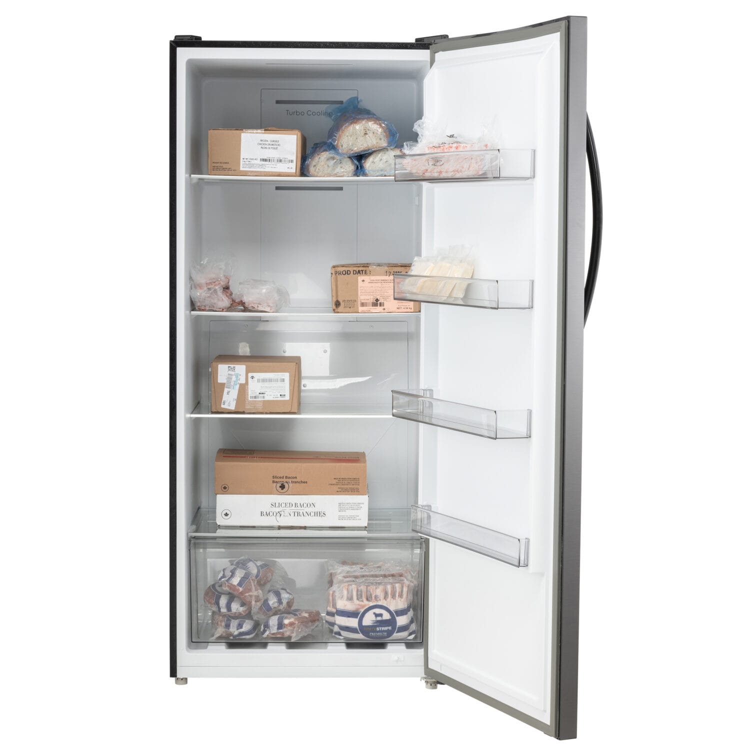 TRUARCTIC freezer fully stocked with food items – staged photography for ecommerce in GTA Toronto Mississauga Vaughan