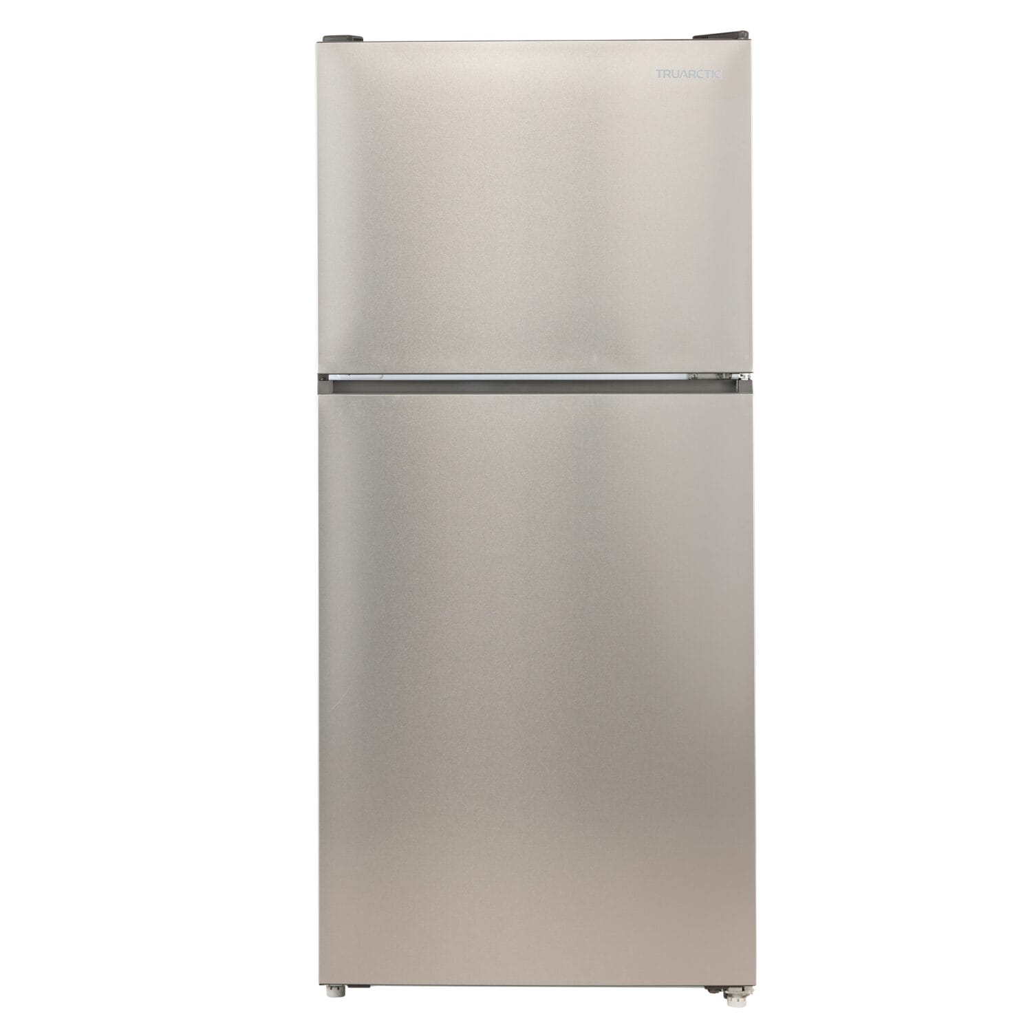 Front view of closed TRUARCTIC stainless steel fridge – professional GS1 product photography by Jules Design, serving Toronto, Markham, Oakville, and Richmond Hill.